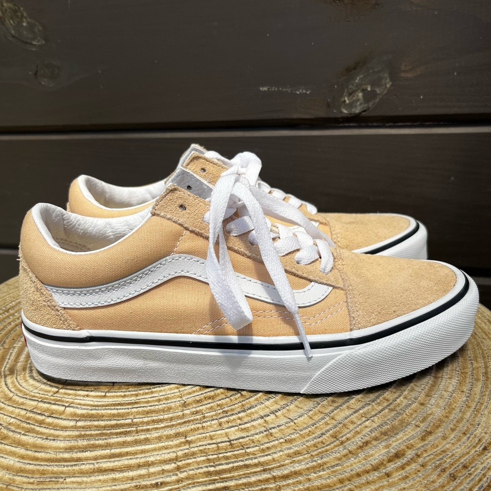 Vans Tan and White Women's Sneakers